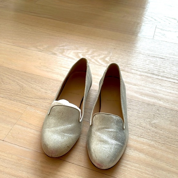 COPY - JCrew Cleo Metallic suede loafers size 6 - Picture 2 of 5